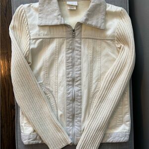 Cream zip up cardigan